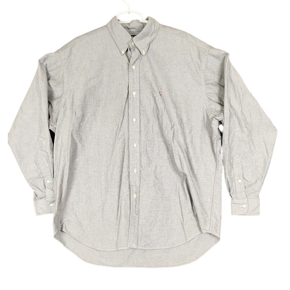 Ralph Lauren Blake Mens XL‎ Gray Button Down Long Sleeve Shirt